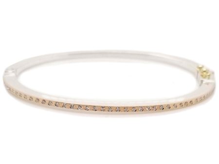 18k Rose Gold and Diamond Bangle Bracelet Online Hot Sale