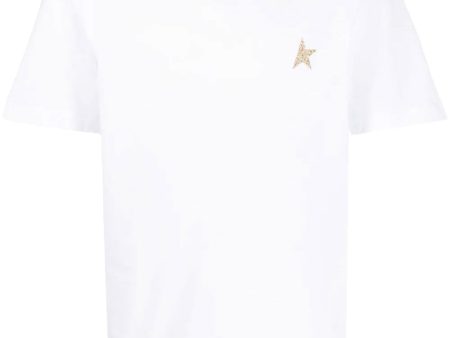 Star Collection T-Shirt in White with Gold Star Online Hot Sale