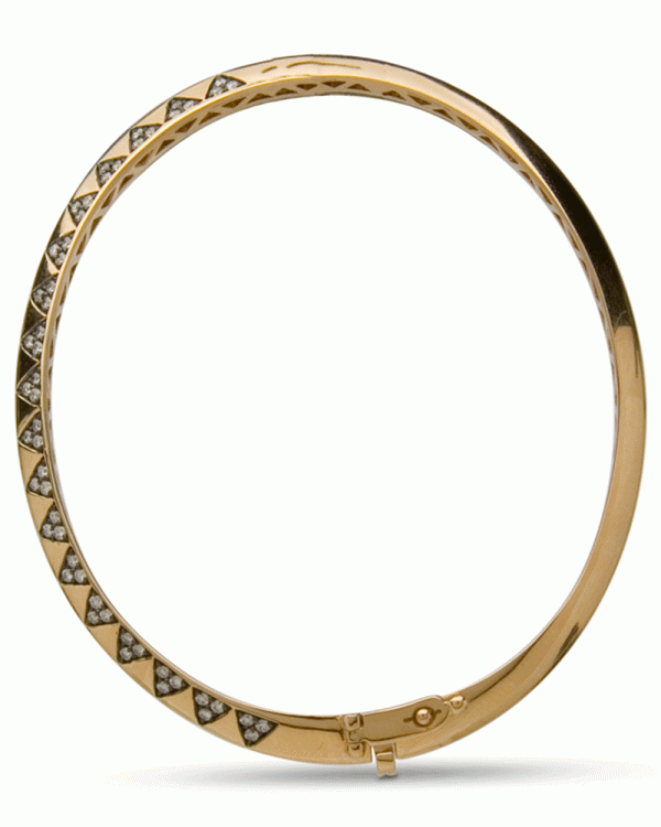 18k Yellow Gold Diamond Talisman Bangle Cheap