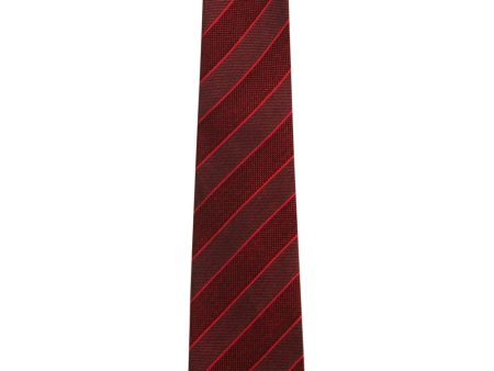 Red and Salmon Striped Tie on Sale