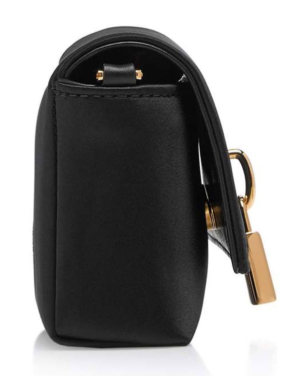 Satin Padlock Clutch in Black Discount