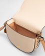 Small Frayme Flap Shoulder Bag in White and Sand Online Hot Sale