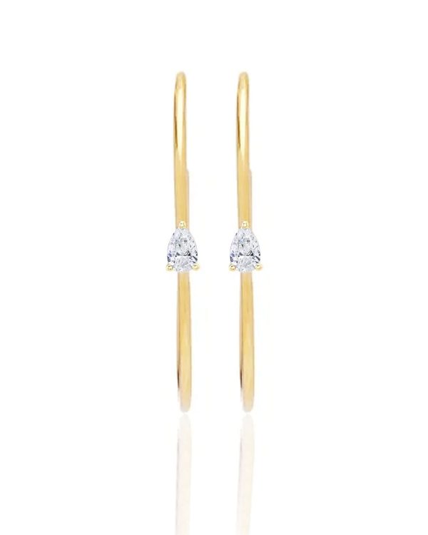 18k Yellow Gold Large Diamond Hoop Earrings Online Hot Sale