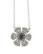 18k White Gold Flower Pendant Necklace For Sale