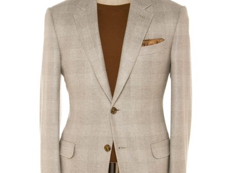 Beige Windowpane Sportcoat Online Hot Sale