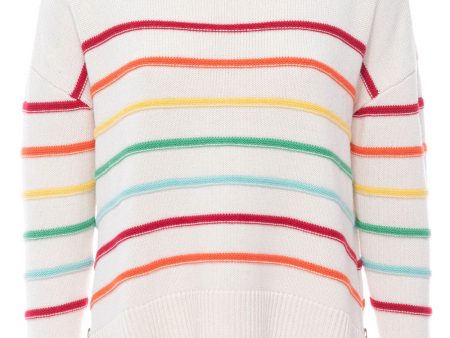 White Rainbow Vacation Sweater For Discount