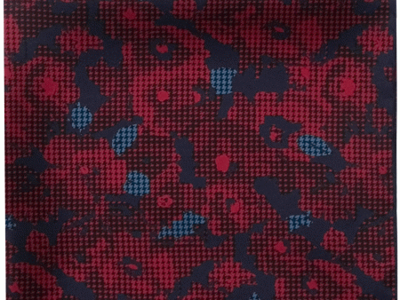 Red and Navy Camo Houndstooth Pocket Square Sale