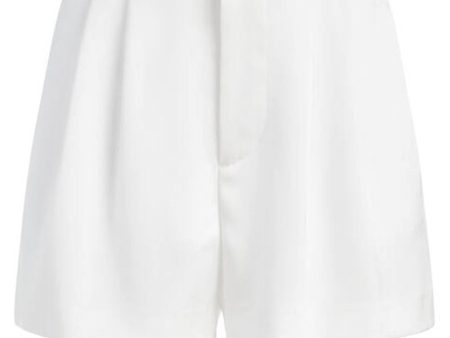 White Conry Pleated Cuff Shorts Online