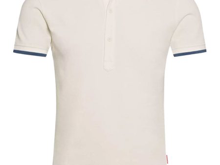 Sebastian White and Blue Rib Polo Hot on Sale