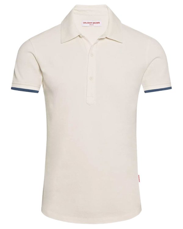 Sebastian White and Blue Rib Polo Hot on Sale