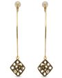 20k Yellow Gold Divinity Om and Peace Diamond Hoop Earring Sale