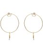 20k Yellow Gold Divinity Om and Peace Diamond Hoop Earring Sale