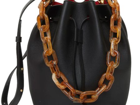 Twist Bucket Bag in Black Flamma Sale