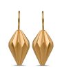 18k Hollow Yellow Gold Satin Finish Kite Earrings Fashion