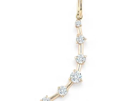 18k Yellow Gold Diamond Crescent Charm Supply