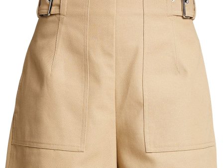 Umber Tan Utility Side Belted Shorts Sale