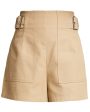 Umber Tan Utility Side Belted Shorts Sale