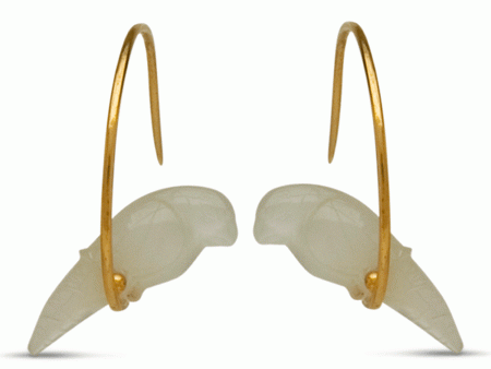 18k Yellow Gold Moonstone Tallulah Birdie Earrings on Sale