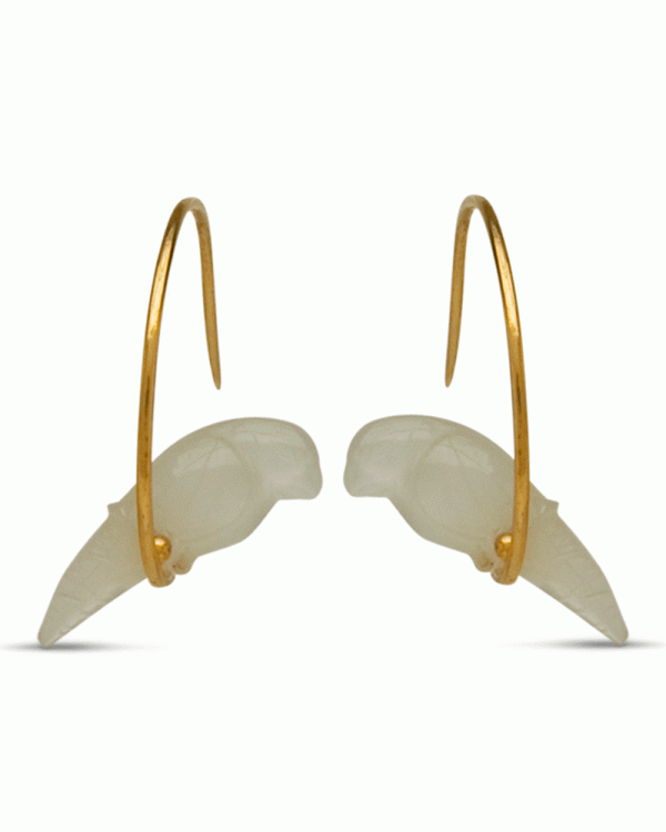 18k Yellow Gold Moonstone Tallulah Birdie Earrings on Sale