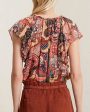 Rose Wine Paisley June Top Hot on Sale