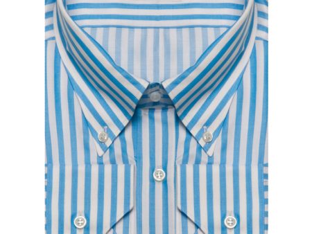 Turquoise Stripe Dress Shirt For Sale