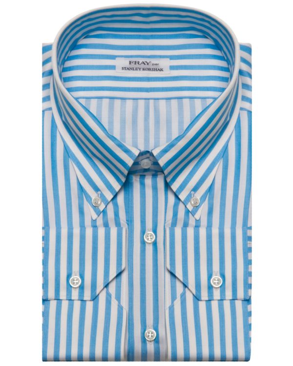 Turquoise Stripe Dress Shirt For Sale