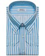 Turquoise Stripe Dress Shirt For Sale