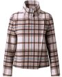 Sky Plaid Boxy Crop Coat Sale