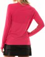 Shocking Pink High Low Long Sleeve For Cheap