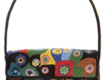 Tommy Beaded Shoulder Bag in Black Millefiori Hot on Sale