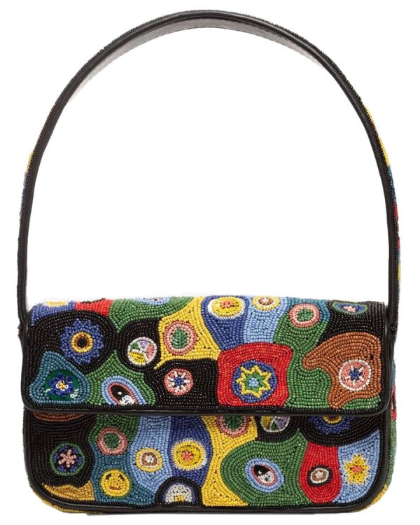 Tommy Beaded Shoulder Bag in Black Millefiori Hot on Sale