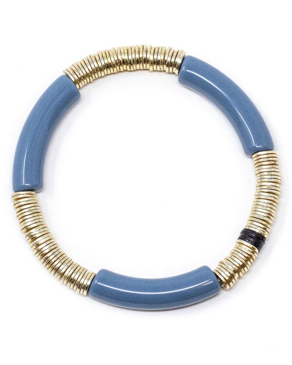 14k Gold and Lake Blue Zo Stretch Bracelet For Cheap