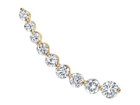 18k Yellow Gold Large Left Diamond Single Stud Discount