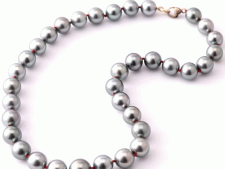 18k Yellow Gold South Sea Grey Pearl Necklace Online Sale