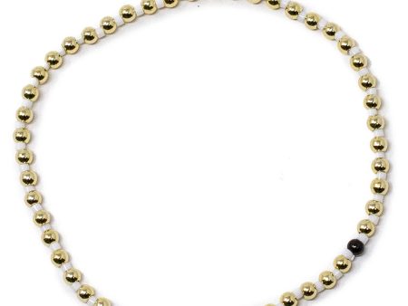 14k Gold and Cream Dottie Stretch Bracelet Cheap