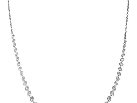 18k White Gold Floating Sequenced Diamond Necklace Fashion