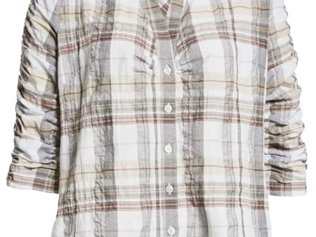 White and Caramel Plaid Porta Shirt Online Hot Sale