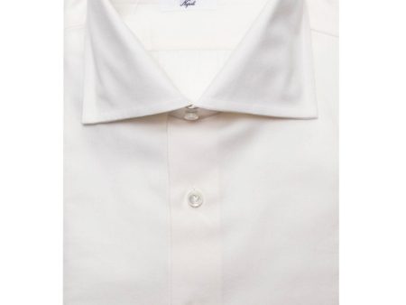 White Solid Cotton Cashmere Sport Shirt For Sale