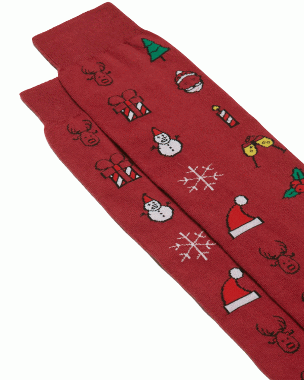 Santa Christmas Socks in Red Hot on Sale