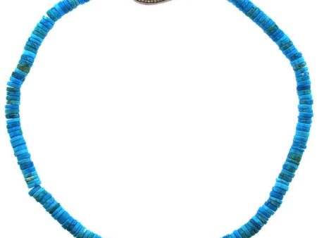 16” Diamond and Turquoise Rondelle Beaded Necklace Online Hot Sale