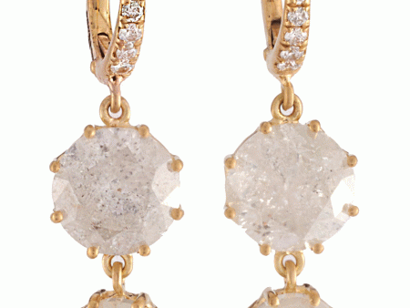 18k Yellow Gold Diamond Drop Earrings For Cheap