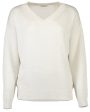 White Paillette Cashmere Sweater on Sale