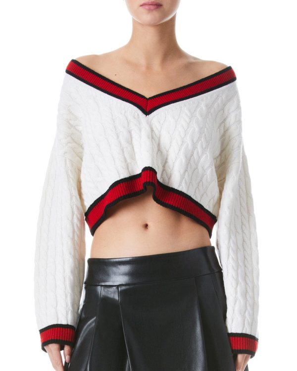 Soft White and Perfect Ruby Ayden Cropped Pullover Online