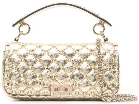 Valentino Rockstud Spike Shoulder Bag in Stargold Discount