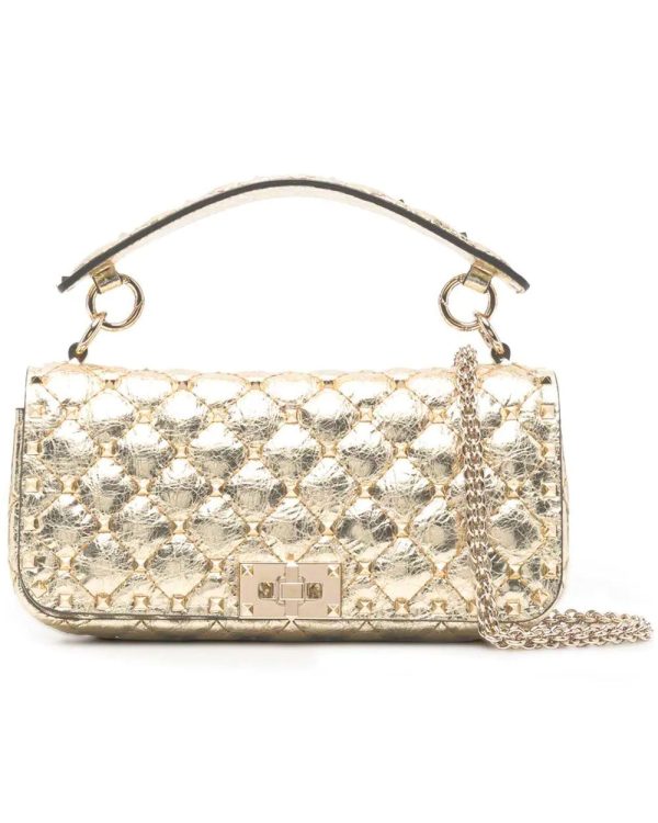 Valentino Rockstud Spike Shoulder Bag in Stargold Discount