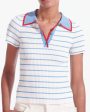 Sky Blue Stripe Brice Top For Discount