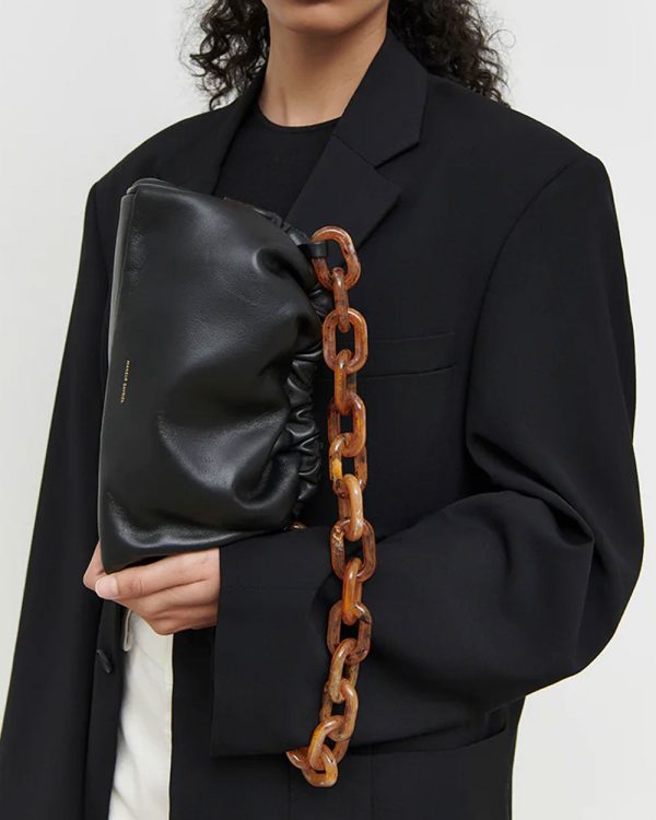 Twist Mini Cloud Clutch in Black Flamma Online Sale