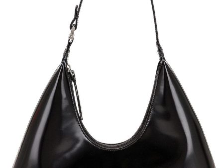 Amber Semi Patent Leather Bag in Black For Cheap