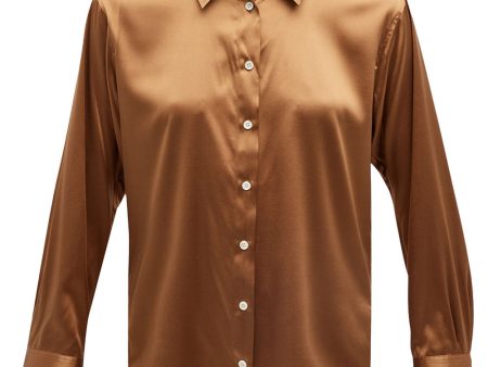 The Standard Shirt in Camel Silk Hot on Sale