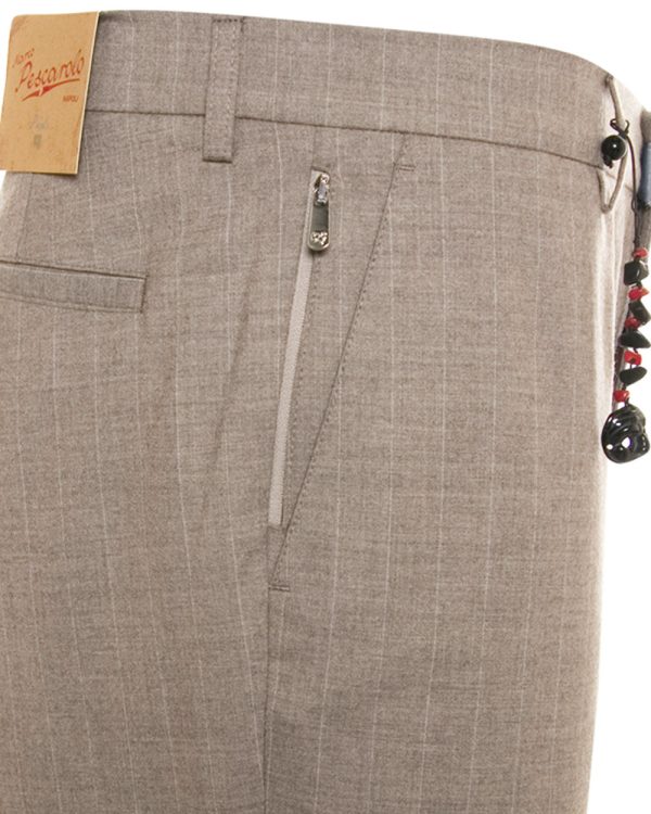 Beige Stripe Cashmere Trouser Online